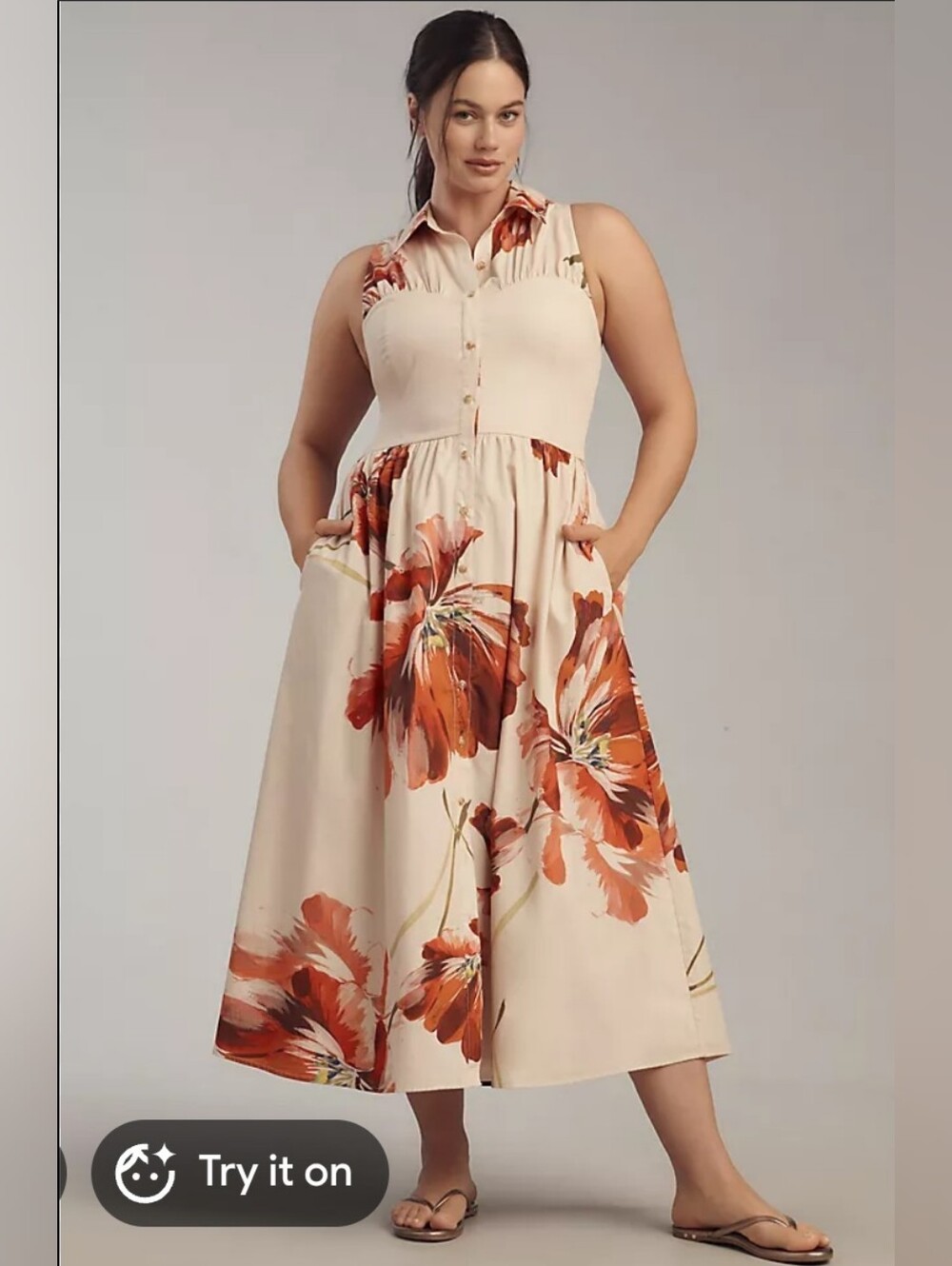Hutch Vivian Sleeveless Midi Dress - XL Petite NWT